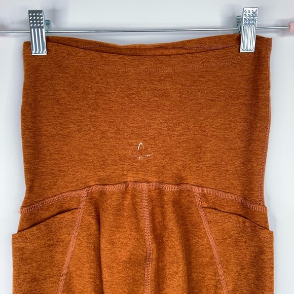 Beyond the Bump Maternity Pocket Leggings Orange Rust Cropped Spacedye Small - Picture 6 of 11